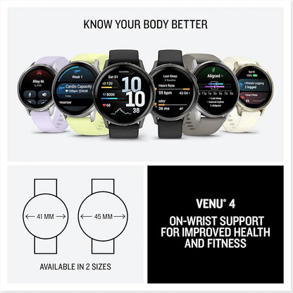 Garmin Venu 4, 45mm GPS smartwatch, Black