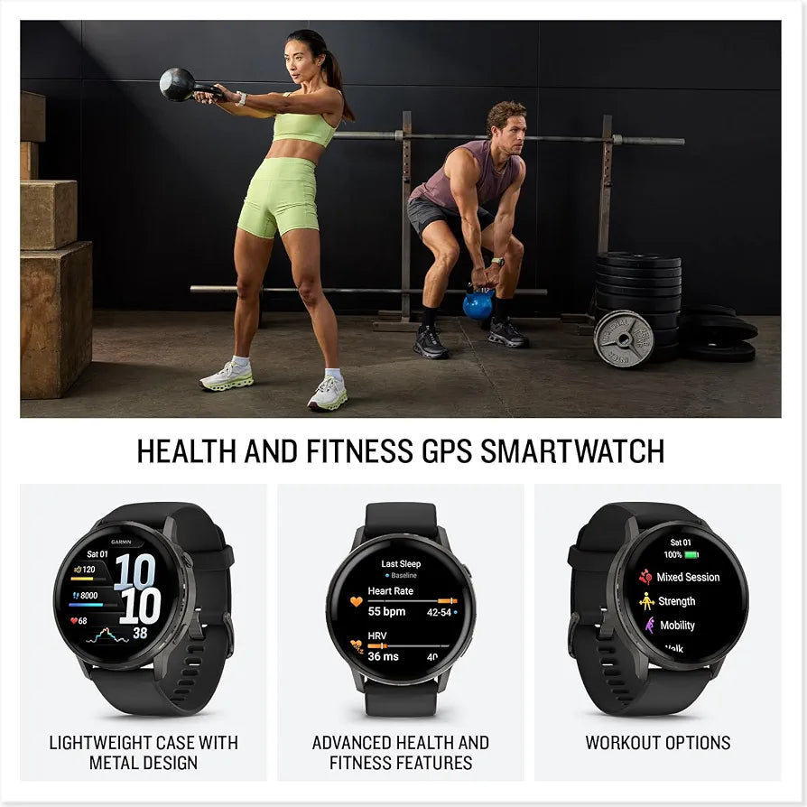 Garmin Venu 4, 45mm GPS smartwatch, Black