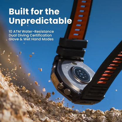 Amazfit T-Rex Ultra 2 Dual-Band GPS Outdoor Smart Watch, 51mm Ti Body, 1.5" Sapphire AMOLED Display, Flashlight, 30 Days of Battery, Offline Maps, 10 ATM, 180+ Sports Mode for Android & iPhone, Black