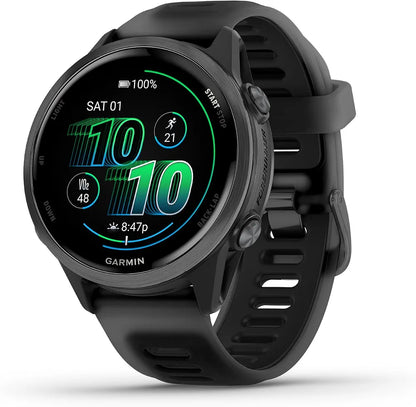 Garmin® Forerunner® 570, 42mm, Advanced GPS Running and Triathlon Smartwatch, AMOLED Display, Training and Recovery Features, Slate Gray Aluminum with Translucent Black/Black Band