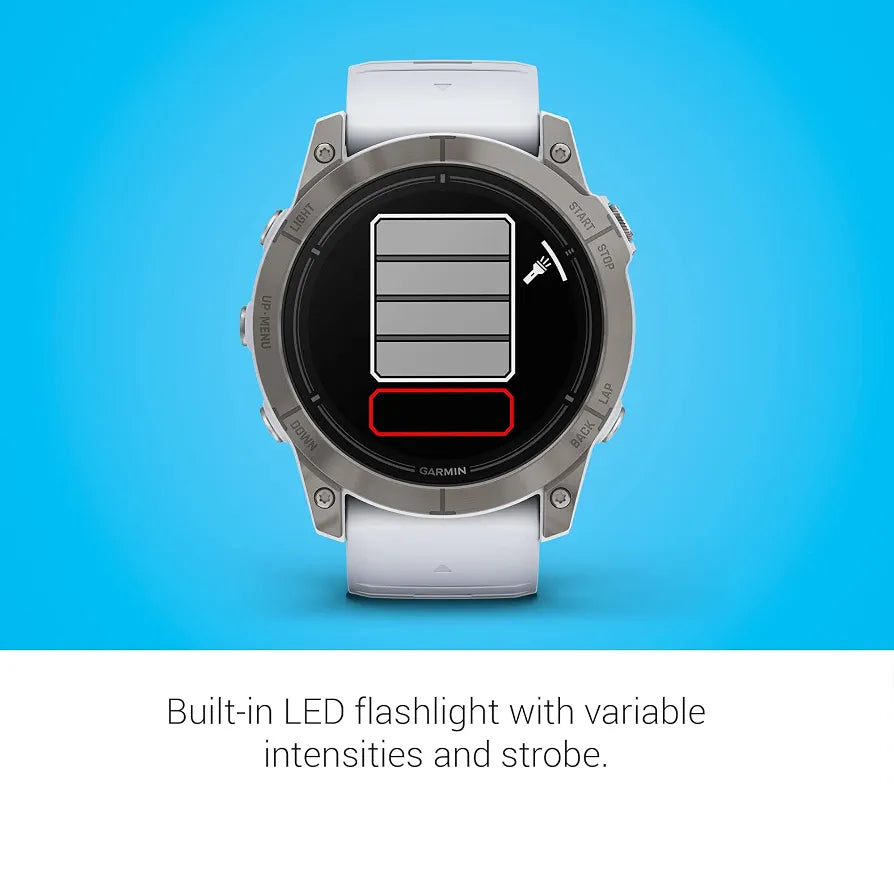 Garmin epix Pro  Sapphire Edition, 51mm, High Performance Smartwatch, Advanced Training Technology, Built-in Flashlight, Whitestone