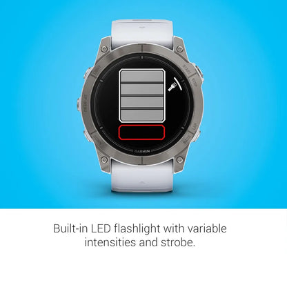 Garmin epix Pro  Sapphire Edition, 51mm, High Performance Smartwatch, Advanced Training Technology, Built-in Flashlight, Whitestone