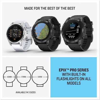 Garmin epix Pro , Glass, Silver, Whitestone