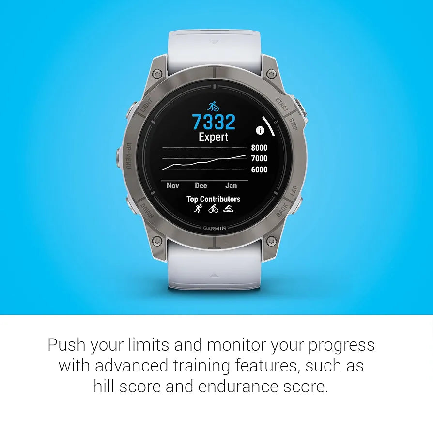 Garmin epix Pro  Sapphire Edition, 51mm, High Performance Smartwatch, Advanced Training Technology, Built-in Flashlight, Whitestone
