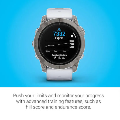 Garmin epix Pro  Sapphire Edition, 51mm, High Performance Smartwatch, Advanced Training Technology, Built-in Flashlight, Whitestone