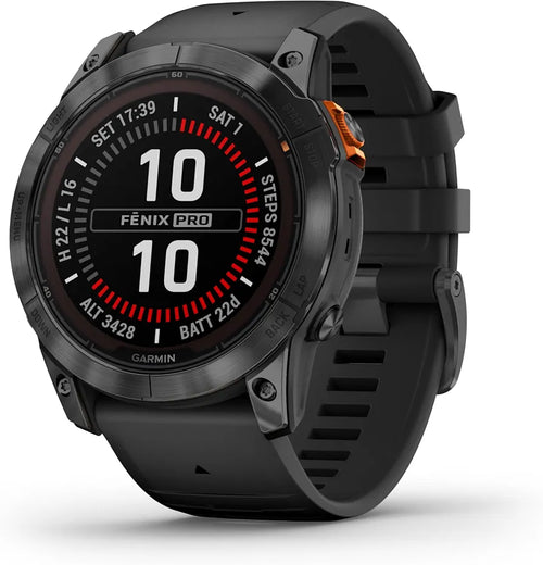 Garmin [Renewed fēnix 7X PRO SOLAR GPS 51mm Premium Smartwatch, Multisport, Solar Charging, Advanced Training Features, Touchscreen & Buttons, Flash Light, up to 37 days battery, Black 