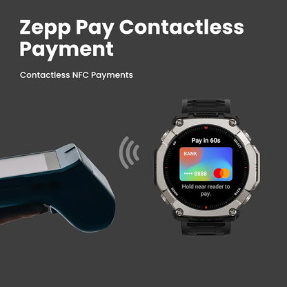 Amazfit T-Rex Ultra 2 Dual-Band GPS Outdoor Smart Watch, 51mm Ti Body, 1.5" Sapphire AMOLED Display, Flashlight, 30 Days of Battery, Offline Maps, 10 ATM, 180+ Sports Mode for Android & iPhone, Black